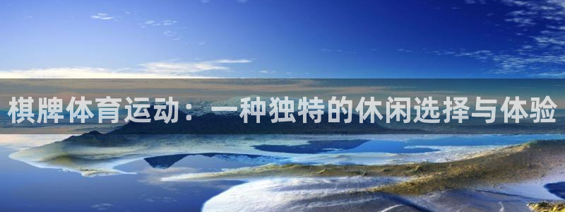 风速体育app：棋牌体育运动：一种独特的休闲选择与体验