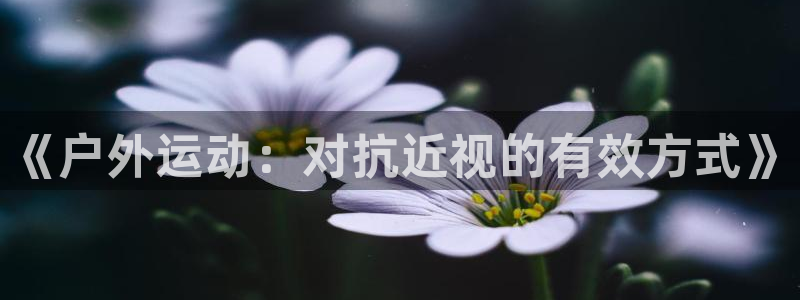 风速体育nba免费直播：《户外运动：对抗近视的有效方式》